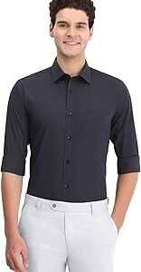 Men Cotton Slim Fit Stripe Full Sleeves Formal Shirts