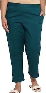 Cotton Blend Strechable Regular Fit Trouser for Women | Ankle Length Regular Fit Trouser for Women | Cotton Blend Regular Fit Trouser for Women | Pants for Women