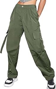 Black Women's & Girls' Trouser for Women I Track Pant for Women I Cargo Style Trouser Track Pants for Women I Cotton Multi-Pocket Cargo Pant for Women (W Cargo 133)