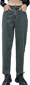 Women's High Rise Cotton Lycra Blend Ankle Length Relaxed Fit Jeans