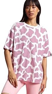 Women's 100% Cotton Camouflage Oversized Fit Round Neck T-Shirt