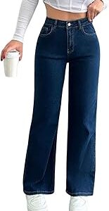 Women High Waist Wide Leg Denim Baggy Jeans | Regular Fit Jeans for Women | Jeans Pant for Women