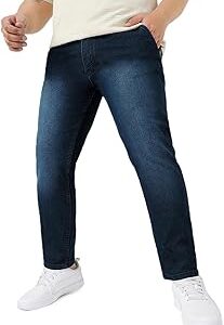 Men's Carbon Blue Regular Fit Washed Jeans Stretchable