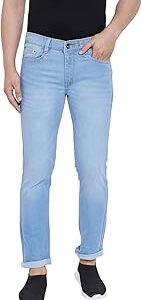 Men's Regular Fit Mid Rise Stylish Stretchable 32 Size Light Blue Casusal Denim Jeans Pant for Men, JJ3-9