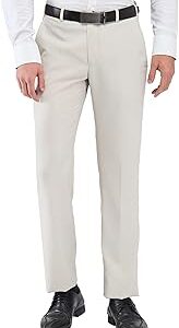 Regular Fit Poly Viscose Blend Solid Pattern Flat Front Formal Trouser