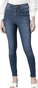 Women Solid Denim Mid Rise Stretchable Skinny Jeans