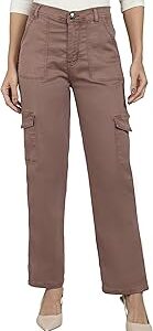 Women's Denim Relaxed Fit Color Cargo Jeans