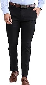 Men's Super Slim Fit Structure Pattern Polyviscose Blend Flat Front Formal Trouser