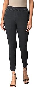 Women High Rise Elleven Denim Strechable Relaxed Fit Ankle Length Leggings