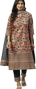 Women Sage Green Cotton Straight Kurta Slim Pant Suit Set