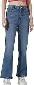 Women Flared High-Rise Clean Look Light Fade Jeans