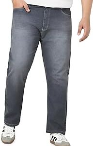 Men's Straight Fit Washed Jeans Stretchable