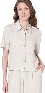 Opaque Spread Collar Casual Shirt