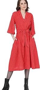 Women's Cotton Blend A-Line Calf Length Dress