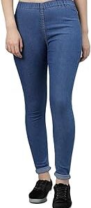 Women's High Rise Loose Fit Jeggings (W_Jegg_Blue_46)