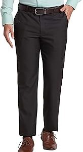 Smart Fit Polyester Blend Checks Pattern Flat Front Formal Trouser