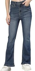 Women's Boot-Leg High Rise Blue Denim Jeans