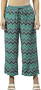 Women Turquoise LIVA Pants