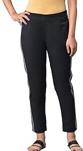 W Women's Cotton Blend Regular Fit Strechable Parallel Pants