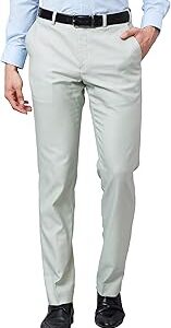 Smart Fit Poly Viscose Blend Checks Pattern Flat Front Formal Trouser