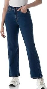 Women's Wide Leg Jeans - High-Rise | Stretchable | Enzyme Wash | Classic 5 Pocket Styling | Jeans for Women
