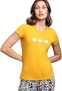 Women's Relaxed Fit T-Shirt (ILTS1LWPGYSLF55413_Yellow XL)