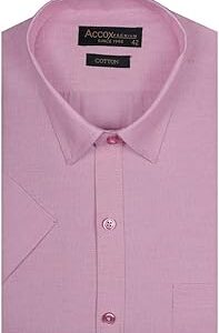 Men's Half Sleeves Formal Regular Fit Cotton Plain Shirt(GO489)