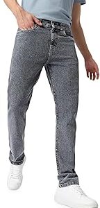 Men's Regular Fit Washed Jeans Stretchable