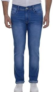 Men's Regular Fit Stretchable 34 Size Dark Blue Cotton Denim High Rise Jeans Pant for Men, JJ3-2