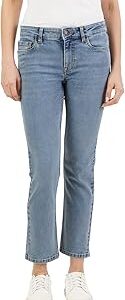 Women's Straight Fit Jeans - Mid-Rise | Cotton Blend | Stretchable | Classic 5 Pocket Styling | Jeans for Women