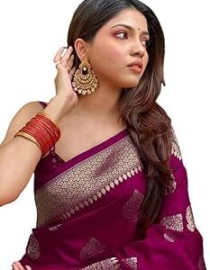 Women's Kanjivaram Art Silk Saree Soft Banarasi Style Sari With Blouse Piece For Wedding (Pari122-51)