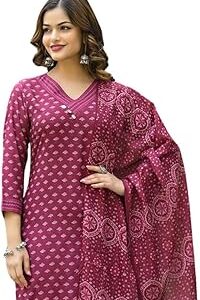 Women's Maroon Rayon Blend Floral Straight Printed Kurta Pant With Dupatta Set | Office Wear Straight Kurta Set | Printed Salwar Suit For Women