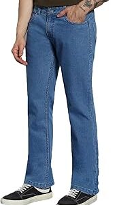 Men's Washed Bootcut Jeans Stretchable