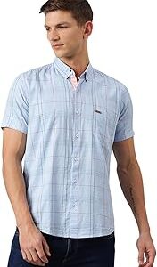 Men's | Checkered | Slim Fit | 100% Cotton | Casual Shirt | Button Down | Collar | Half Sleeve | Shirt for Men