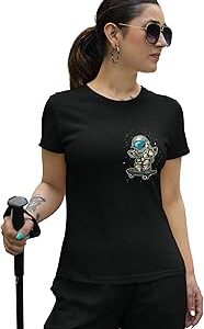 Women's Black Classic T-Shirt - Cool Astro | Fresh and Premium