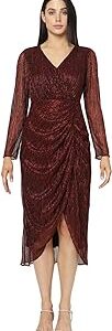 Women's Polyester Fit and Flare Midi Dress
