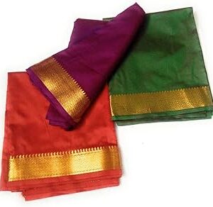 Multi-Colors Unstiched Blouse Piece Material 1 Meter Each (100 cm) Pack of 3(Randam Color)_DES_AB_BD001