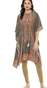 Women Multicolored Art Silk Kaftan Set