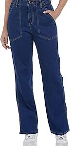 Women's Straight Fit Jeans - High-Rise | Stretchable | Enzyme Wash | Jeans for Women