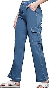 Women's Wide Leg High Rise Regular Length Stretchable Denim Jeans