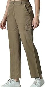 Women's Flat Front High Rise Cargo Pants| Crafted with Comfort Fit for Everyday Wear |Cargo Pant