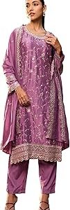 Women's Silk Blend Kurta and Pant with Dupatta Set