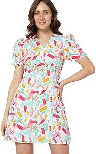Women's Mini Viscose Blend A-Line Dress