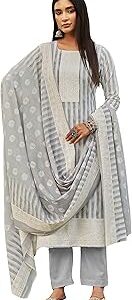 Unstitched Printed Women Cotton Salwar Suits Dress Material with Cotton Dupatta