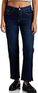 Women's Mid Rise Ankle Length Straight Fit Jeans
