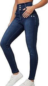 Women's Skinny Fit High Rise Regular Length Stretchable Denim Pants