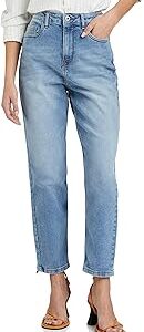 Women's High Waist Mom Fit Jeans | Ankle Length