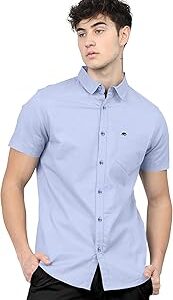 Men 100% Cotton Half Sleeve Plain Shirt