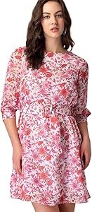 Women Round Neck Slip On Regular Fit Mini Dress