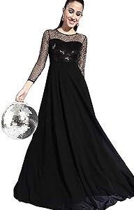Women's Black Solid Embellished Maxi Dress
